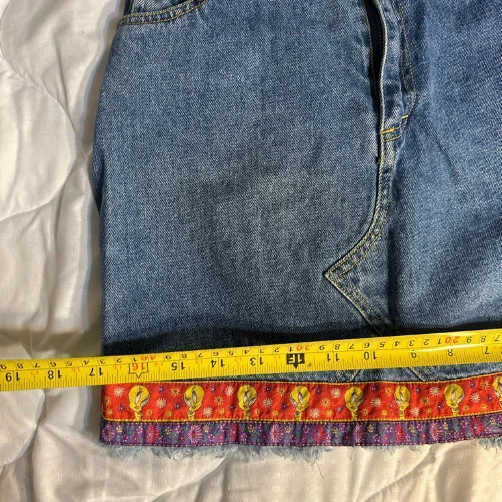 Tweety Bird Denim Skirt S 14